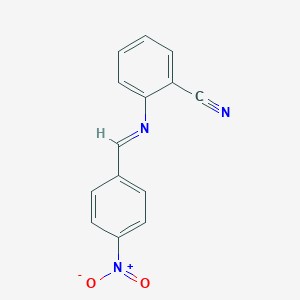 molecular formula C14H9N3O2 B392320 2-({4-Nitrobenzylidene}amino)benzonitrile 