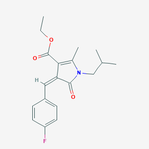 molecular formula C19H22FNO3 B392321 ethyl 4-(4-fluorobenzylidene)-1-isobutyl-2-methyl-5-oxo-4,5-dihydro-1H-pyrrole-3-carboxylate 
