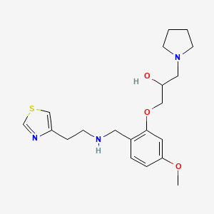 molecular formula C20H29N3O3S B3923212 1-[5-Methoxy-2-[[2-(1,3-thiazol-4-yl)ethylamino]methyl]phenoxy]-3-pyrrolidin-1-ylpropan-2-ol 