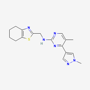 molecular formula C17H20N6S B3923239 5-methyl-4-(1-methylpyrazol-4-yl)-N-(4,5,6,7-tetrahydro-1,3-benzothiazol-2-ylmethyl)pyrimidin-2-amine 