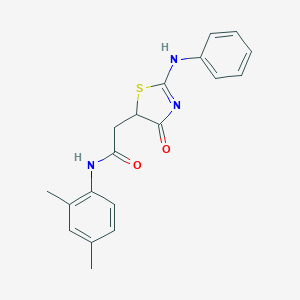 molecular formula C19H19N3O2S B392328 2-(2-anilino-4-oxo-1,3-thiazol-5-yl)-N-(2,4-dimethylphenyl)acetamide 