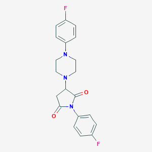 molecular formula C20H19F2N3O2 B392333 1-(4-Fluorophenyl)-3-[4-(4-fluorophenyl)-1-piperazinyl]-2,5-pyrrolidinedione CAS No. 299949-37-4