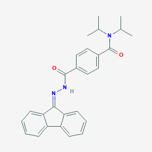 molecular formula C27H27N3O2 B392335 4-{[2-(9H-fluoren-9-ylidene)hydrazino]carbonyl}-N,N-diisopropylbenzamide 