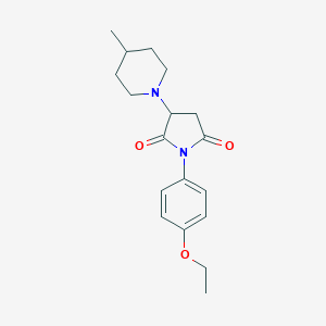 molecular formula C18H24N2O3 B392341 1-(4-Ethoxyphenyl)-3-(4-methylpiperidin-1-yl)pyrrolidine-2,5-dione 