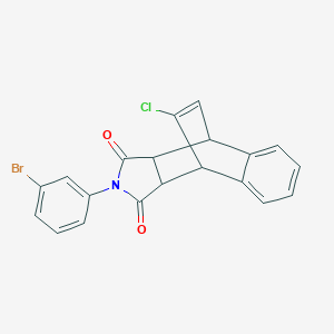 molecular formula C20H13BrClNO2 B392346 2-(3-bromophenyl)-10-chloro-3a,4,9,9a-tetrahydro-1H-4,9-ethenobenzo[f]isoindole-1,3(2H)-dione 