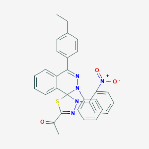 molecular formula C31H25N5O3S B392349 1-[4-(4-ethylphenyl)-3'-(2-nitrophenyl)-2-phenyl-2H,3'H-spiro[phthalazine-1,2'-[1,3,4]thiadiazol]-5'-yl]ethanone 