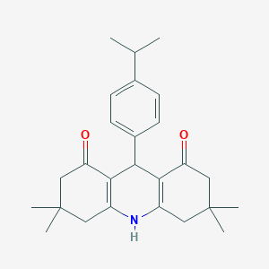 molecular formula C26H33NO2 B392351 9-(4-isopropylphenyl)-3,3,6,6-tetramethyl-3,4,6,7,9,10-hexahydro-1,8(2H,5H)-acridinedione 