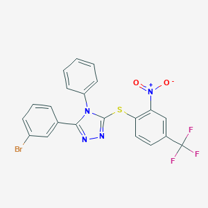 3-(3-bromophenyl)-5-{[2-nitro-4-(trifluoromethyl)phenyl]sulfanyl}-4-phenyl-4H-1,2,4-triazole