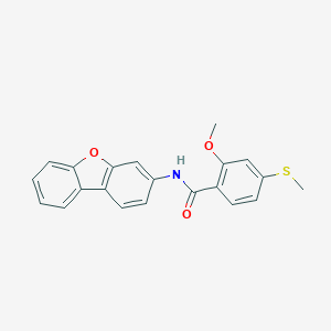 molecular formula C21H17NO3S B392358 N-dibenzofuran-3-yl-2-methoxy-4-methylsulfanylbenzamide CAS No. 339314-33-9