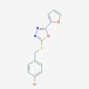 molecular formula C13H9BrN2O2S B392359 2-[(4-Bromobenzyl)sulfanyl]-5-(2-furyl)-1,3,4-oxadiazole CAS No. 350497-81-3