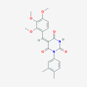 (5E)-1-(3,4-dimethylphenyl)-5-(2,3,4-trimethoxybenzylidene)pyrimidine-2,4,6(1H,3H,5H)-trione