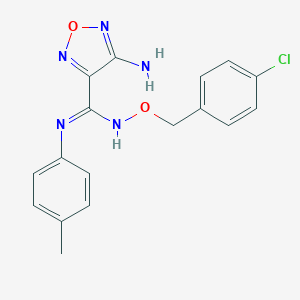 molecular formula C17H16ClN5O2 B392366 4-amino-N'-[(4-chlorobenzyl)oxy]-N-(4-methylphenyl)-1,2,5-oxadiazole-3-carboximidamide 