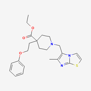 ethyl 1-[(6-methylimidazo[2,1-b][1,3]thiazol-5-yl)methyl]-4-(2-phenoxyethyl)-4-piperidinecarboxylate