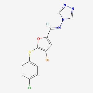 N-({4-bromo-5-[(4-chlorophenyl)thio]-2-furyl}methylene)-4H-1,2,4-triazol-4-amine