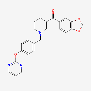 molecular formula C24H23N3O4 B3923690 1,3-benzodioxol-5-yl{1-[4-(2-pyrimidinyloxy)benzyl]-3-piperidinyl}methanone 