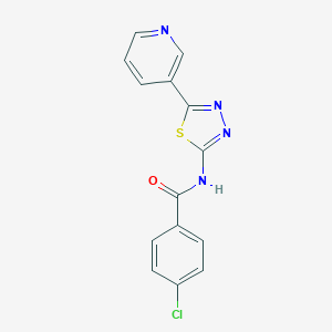 molecular formula C14H9ClN4OS B392382 4-chloro-N-(5-pyridin-3-yl-1,3,4-thiadiazol-2-yl)benzamide CAS No. 311323-20-3