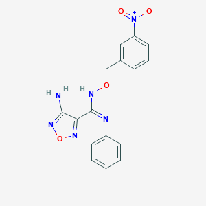 molecular formula C17H16N6O4 B392385 4-Amino-N-(3-nitro-benzyloxy)-N'-p-tolyl-furazan-3-carboxamidine 