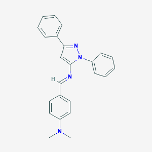 molecular formula C24H22N4 B392386 N-[4-(dimethylamino)benzylidene]-N-(1,3-diphenyl-1H-pyrazol-5-yl)amine 
