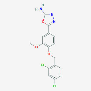 molecular formula C16H13Cl2N3O3 B392387 5-{4-[(2,4-Dichlorobenzyl)oxy]-3-methoxyphenyl}-1,3,4-oxadiazol-2-amine 