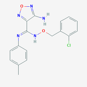molecular formula C17H16ClN5O2 B392389 4-Amino-N-(2-chloro-benzyloxy)-N'-p-tolyl-furazan-3-carboxamidine 