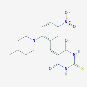 5-{[2-(2,4-dimethylpiperidino)-5-nitrophenyl]methylene}-2-thioxodihydro-4,6(1H,5H)-pyrimidinedione
