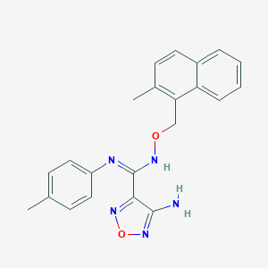 molecular formula C22H21N5O2 B392394 4-amino-N'-[(2-methyl-1-naphthyl)methoxy]-N-(4-methylphenyl)-1,2,5-oxadiazole-3-carboximidamide 