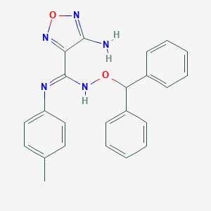 molecular formula C23H21N5O2 B392402 4-amino-N'-(benzhydryloxy)-N-(4-methylphenyl)-1,2,5-oxadiazole-3-carboximidamide 