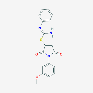 molecular formula C18H17N3O3S B392412 1-(3-methoxyphenyl)-2,5-dioxopyrrolidin-3-yl N'-phenylcarbamimidothioate 