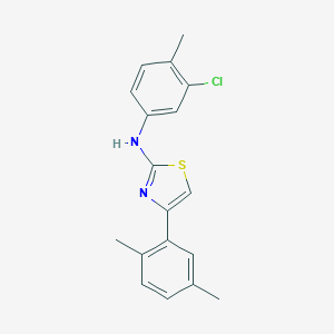 molecular formula C18H17ClN2S B392419 N-(3-chloro-4-methylphenyl)-4-(2,5-dimethylphenyl)-1,3-thiazol-2-amine 