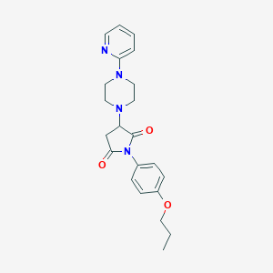 molecular formula C22H26N4O3 B392420 1-(4-Propoxyphenyl)-3-[4-(2-pyridinyl)-1-piperazinyl]-2,5-pyrrolidinedione CAS No. 296769-73-8