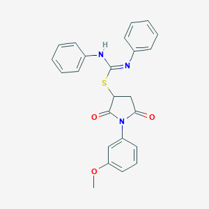 1-(3-methoxyphenyl)-2,5-dioxopyrrolidin-3-yl N,N'-diphenylcarbamimidothioate