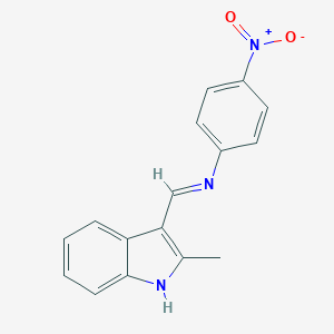 molecular formula C16H13N3O2 B392442 3-[({4-nitrophenyl}imino)methyl]-2-methyl-1H-indole 