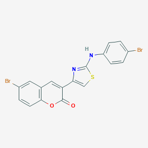 molecular formula C18H10Br2N2O2S B392445 6-bromo-3-{2-[(4-bromophenyl)amino]-1,3-thiazol-4-yl}-2H-chromen-2-one 
