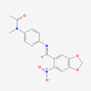 molecular formula C17H15N3O5 B392453 N-{4-[({6-nitro-1,3-benzodioxol-5-yl}methylene)amino]phenyl}-N-methylacetamide 