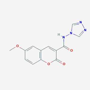 molecular formula C13H10N4O4 B392455 6-methoxy-2-oxo-N-(4H-1,2,4-triazol-4-yl)-2H-chromene-3-carboxamide 