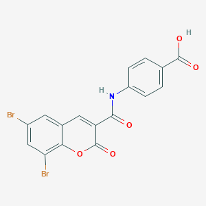 molecular formula C17H9Br2NO5 B392457 4-{[(6,8-dibromo-2-oxo-2H-chromen-3-yl)carbonyl]amino}benzoic acid 