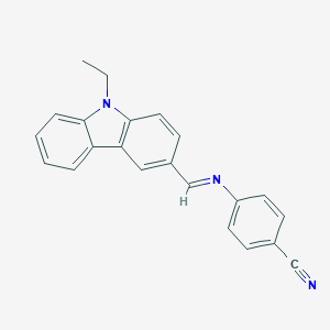 molecular formula C22H17N3 B392465 4-{[(9-ethyl-9H-carbazol-3-yl)methylene]amino}benzonitrile 