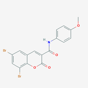 molecular formula C17H11Br2NO4 B392470 6,8-二溴-N-(4-甲氧基苯基)-2-氧代-2H-色满-3-甲酰胺 CAS No. 324065-49-8