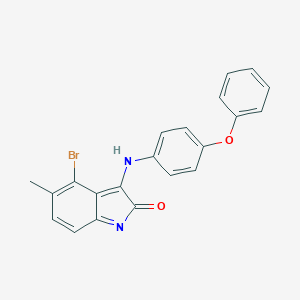 molecular formula C21H15BrN2O2 B392489 4-bromo-5-methyl-3-(4-phenoxyanilino)indol-2-one 