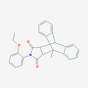 molecular formula C27H23NO3 B392498 17-(2-Ethoxyphenyl)-1-methyl-17-azapentacyclo[6.6.5.0~2,7~.0~9,14~.0~15,19~]nonadeca-2,4,6,9,11,13-hexaene-16,18-dione (non-preferred name) 