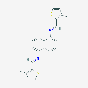 molecular formula C22H18N2S2 B392500 N,N'-bis[(E)-(3-methylthiophen-2-yl)methylidene]naphthalene-1,5-diamine 