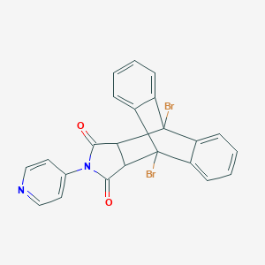 molecular formula C23H14Br2N2O2 B392503 1,8-Dibromo-17-(pyridin-4-yl)-17-azapentacyclo[6.6.5.0~2,7~.0~9,14~.0~15,19~]nonadeca-2,4,6,9,11,13-hexaene-16,18-dione (non-preferred name) 