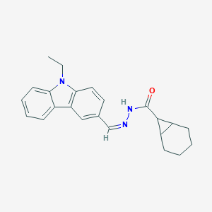 molecular formula C23H25N3O B392506 N'-[(9-ethyl-9H-carbazol-3-yl)methylene]bicyclo[4.1.0]heptane-7-carbohydrazide 
