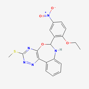 6-(2-Ethoxy-5-nitrophenyl)-3-(methylsulfanyl)-6,7-dihydro[1,2,4]triazino[5,6-d][3,1]benzoxazepine