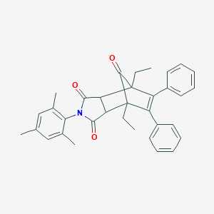 molecular formula C34H33NO3 B392511 1,7-Diethyl-4-mesityl-8,9-diphenyl-4-azatricyclo[5.2.1.0~2,6~]dec-8-ene-3,5,10-trione 