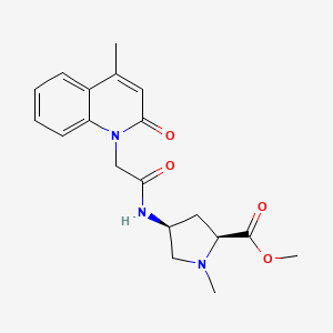 methyl (2S,4S)-1-methyl-4-{[(4-methyl-2-oxoquinolin-1(2H)-yl)acetyl]amino}pyrrolidine-2-carboxylate