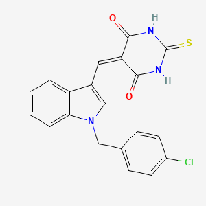 5-{[1-(4-chlorobenzyl)-1H-indol-3-yl]methylene}-2-thioxodihydro-4,6(1H,5H)-pyrimidinedione