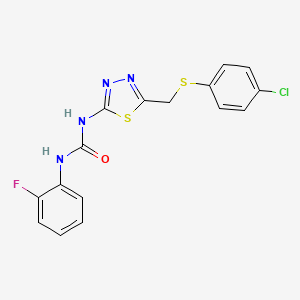 1-[(2Z)-5-{[(4-chlorophenyl)sulfanyl]methyl}-1,3,4-thiadiazol-2(3H)-ylidene]-3-(2-fluorophenyl)urea