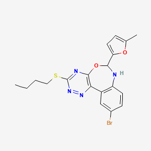 10-bromo-3-(butylthio)-6-(5-methyl-2-furyl)-6,7-dihydro[1,2,4]triazino[5,6-d][3,1]benzoxazepine