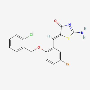 (5Z)-2-amino-5-[[5-bromo-2-[(2-chlorophenyl)methoxy]phenyl]methylidene]-1,3-thiazol-4-one